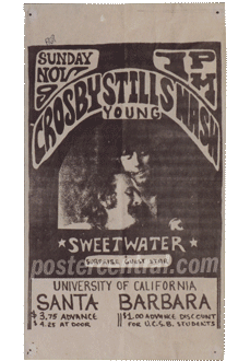 Crosby Still Nash Young at UCSB handbill